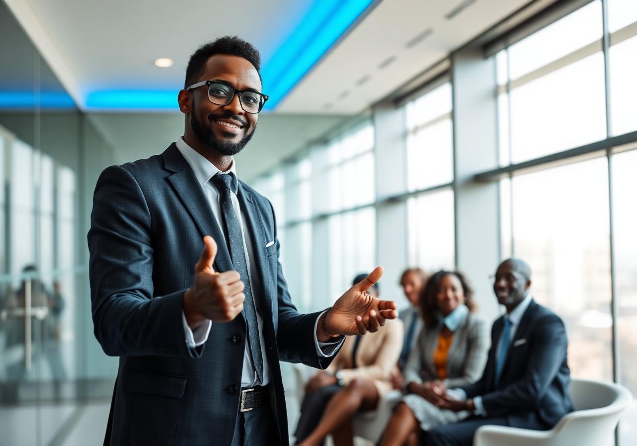 Pronto consultants advising executives in a modern boardroom
